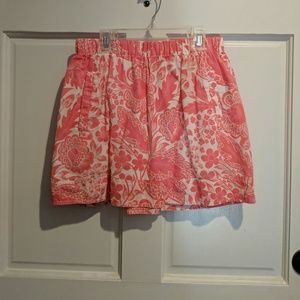 J Crew pink floral skirt